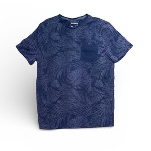 Express Men's Dark Blue Floral Tee